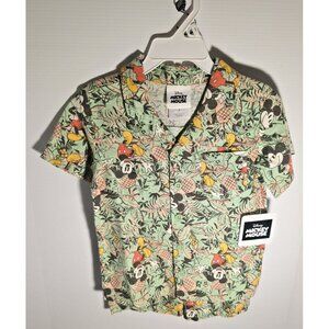 Disney Mickey Mouse Hawaiian Button Down Shirt And Short set New w/tags